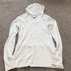ExOfficio Insect Shield Women’s Hoodie Top White Lightweight Long Sleeve Size M